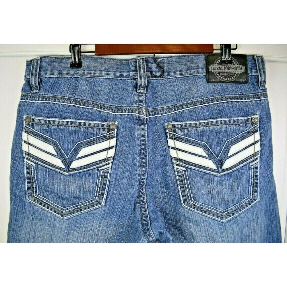 Royal Premium Men's Jeans Blue Denim Size 36x32